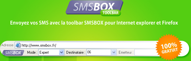 Barre d'outil d'envoi de SMS